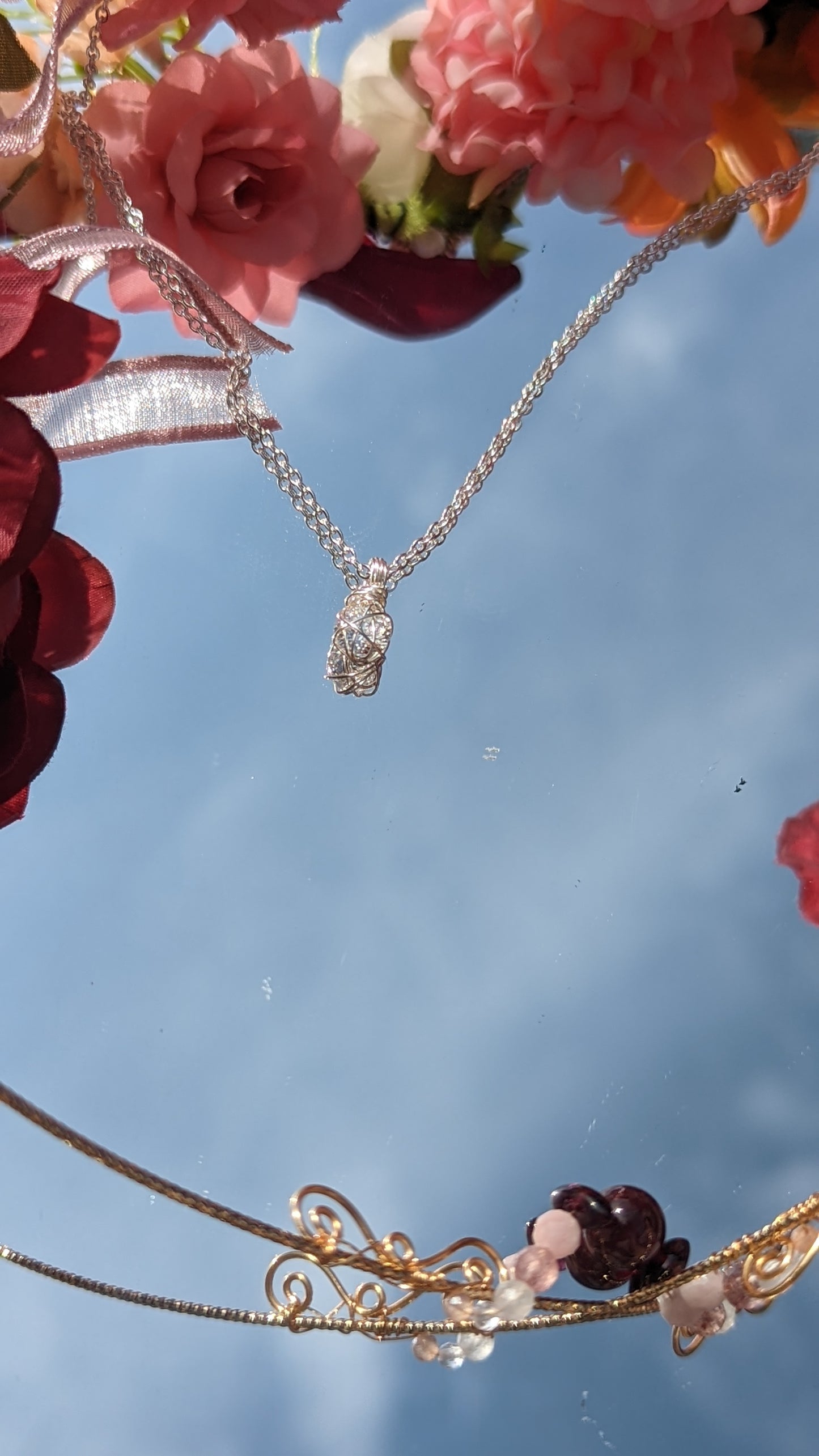 Stella - handmade zircon necklace in silver